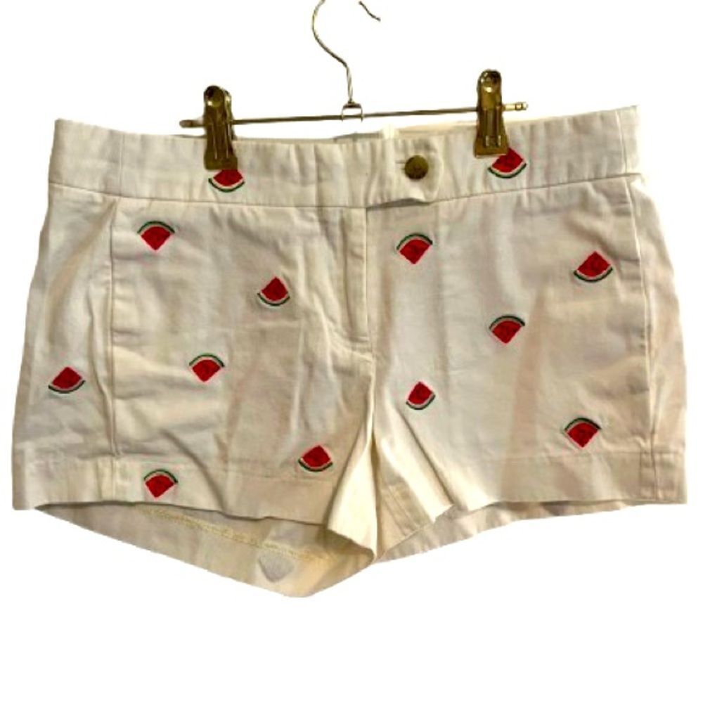 J. Crew White Watermelon Embroidery shorts